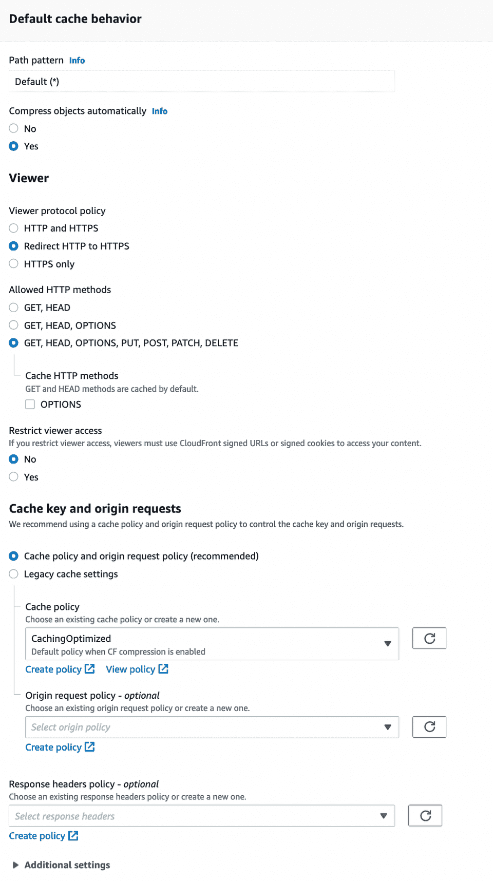 Custom domains distribution settings